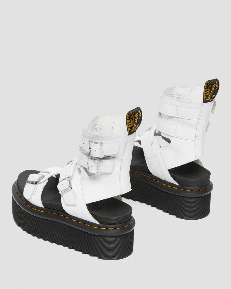 Dr Martens Giavanna Leren Platform Gladiator Sandalen Dames Wit | NL 490JPQ